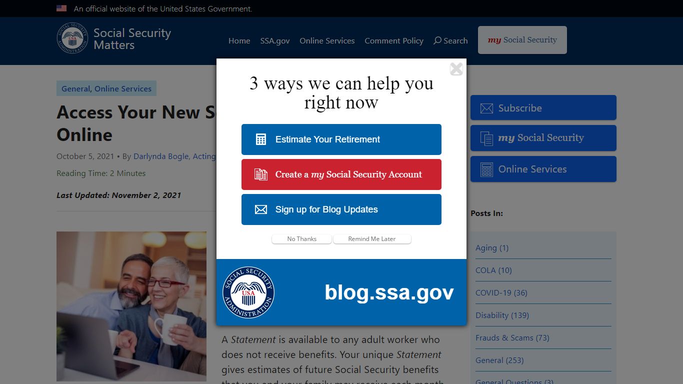 Access Your New Social Security Statement Online